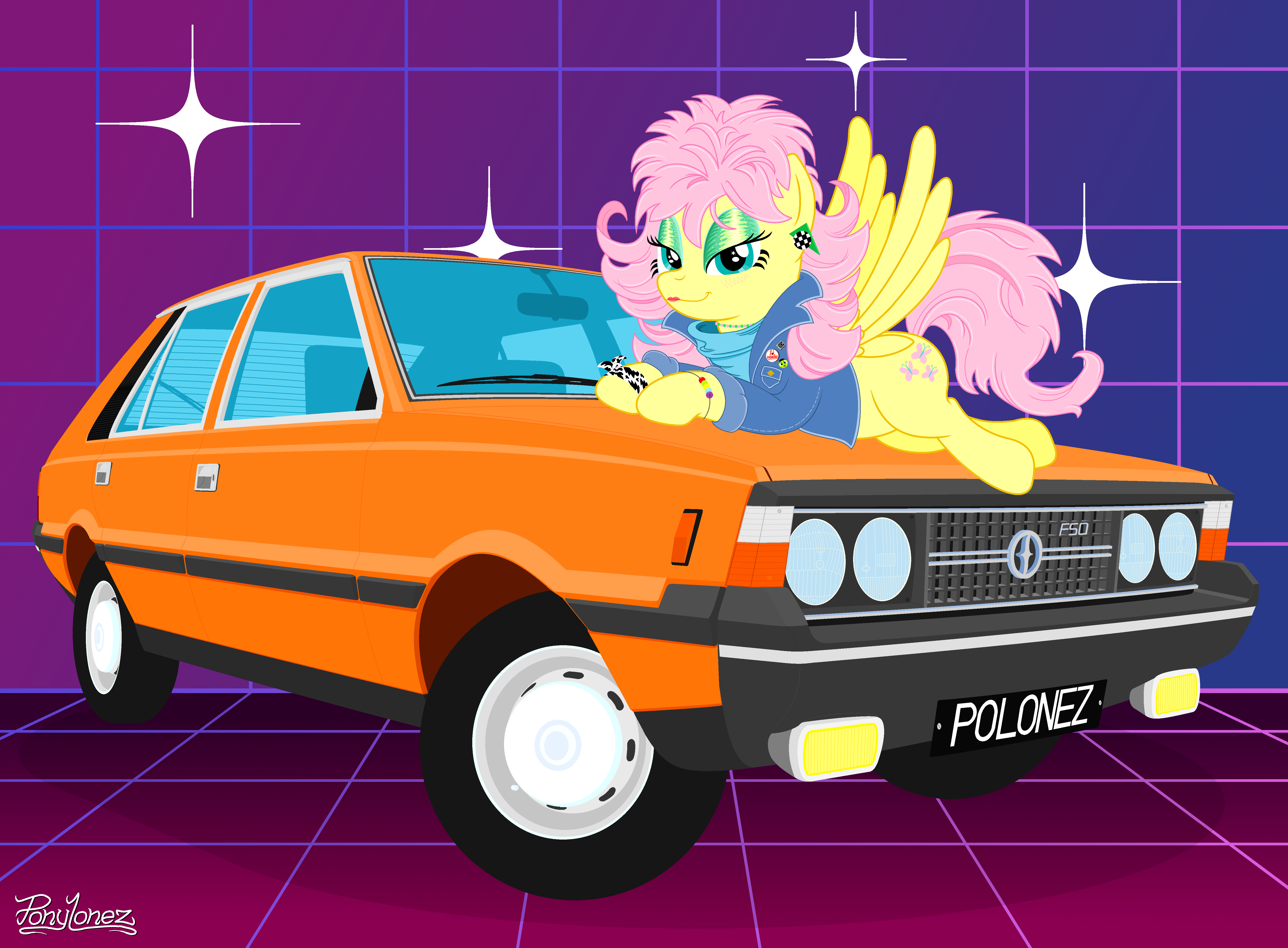Random Plate Text #3896046 - safe, artist:ponylonez, derpibooru exclusive, fluttershy, oc ...