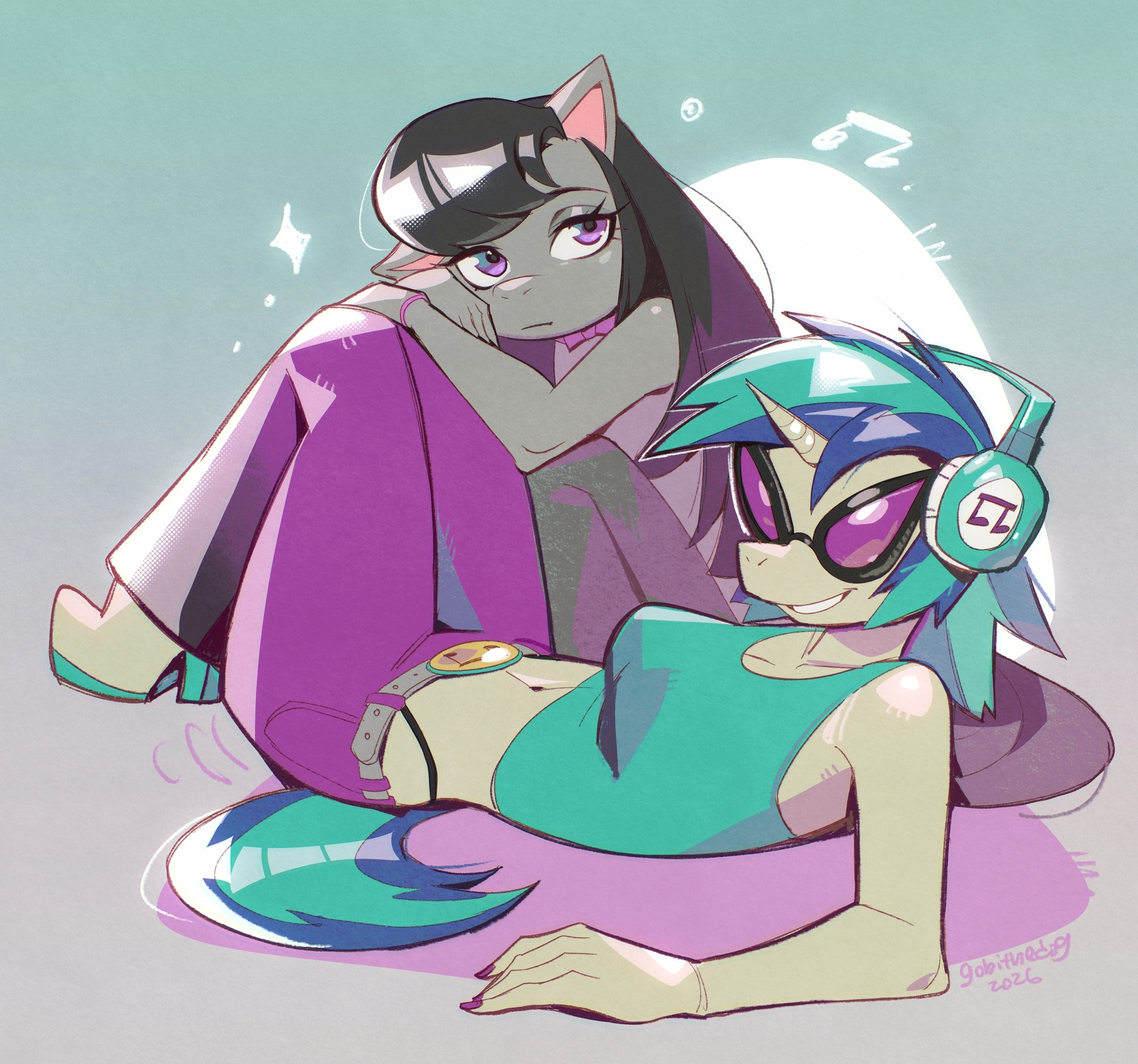 #3903133 - safe, artist:gobithedog, dj pon-3, octavia melody, vinyl ...