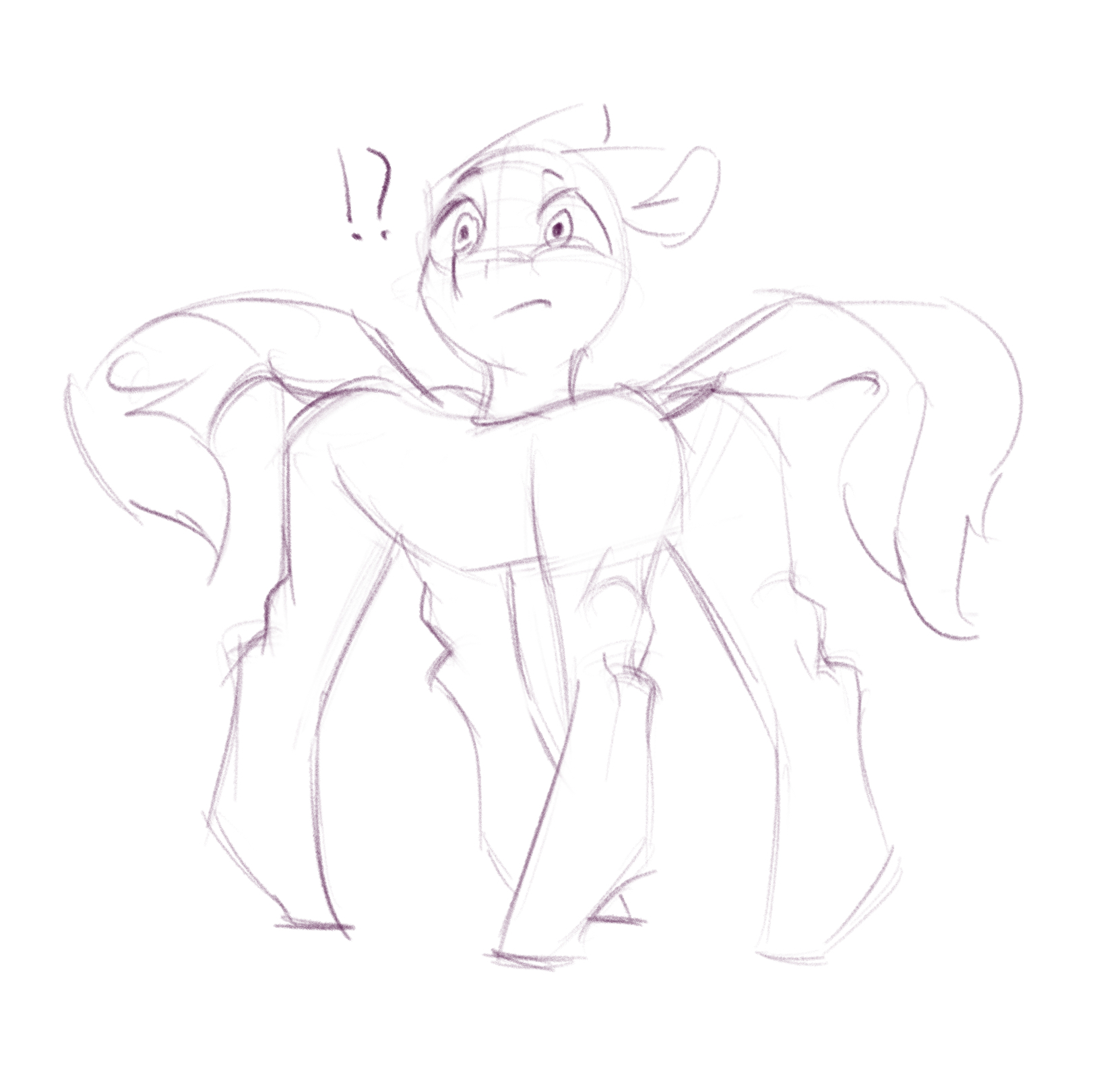 Confusing Add Layouts #3904150 - safe, artist:blue ink, oc, oc only, confused, monochrome ...